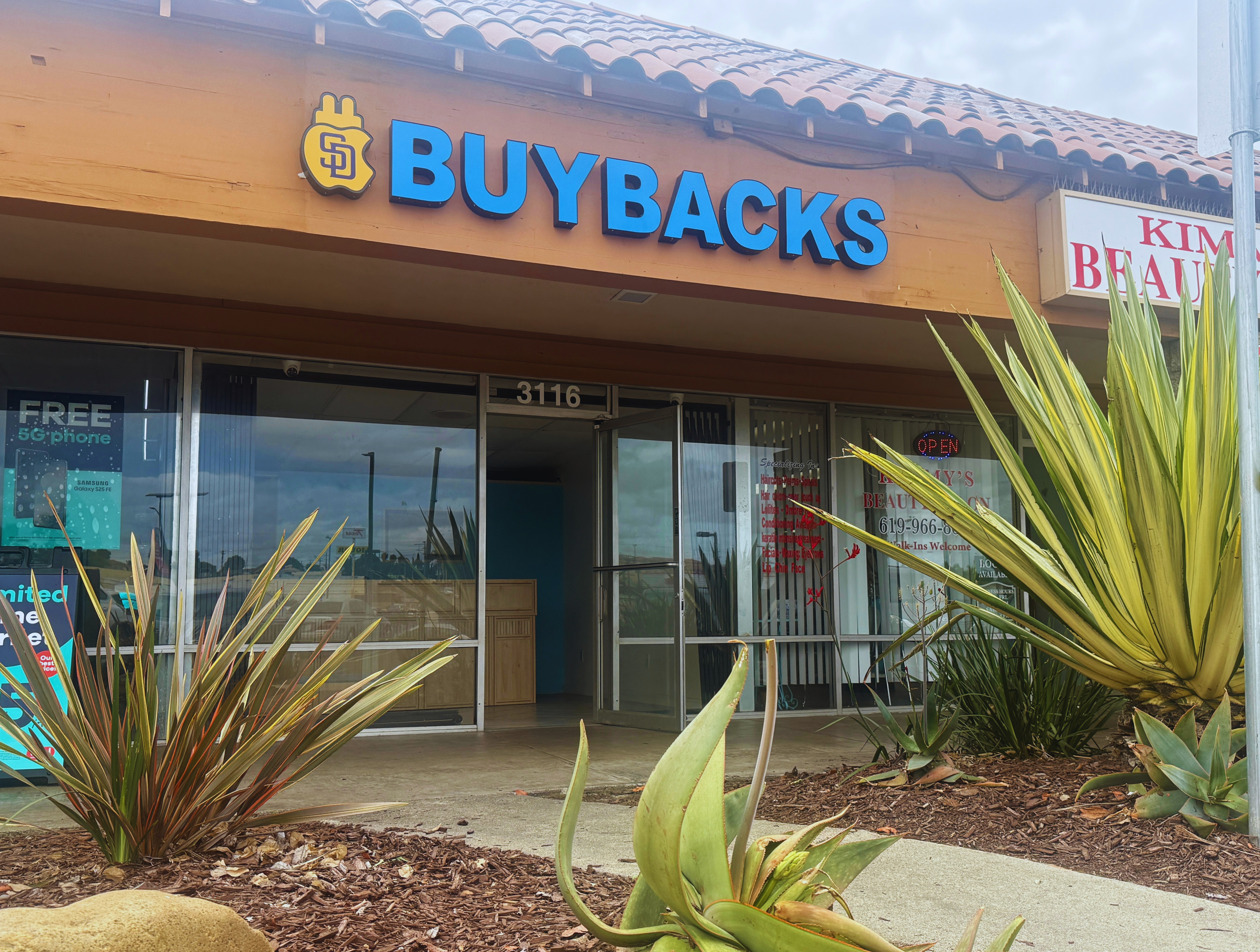 San Diego BuyBacks storefront — 3116 E Plaza Blvd, National City, CA